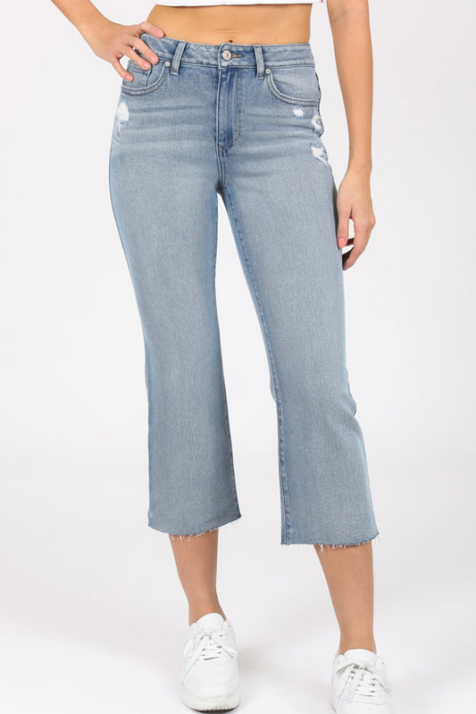High Rise Kick Bell Cropped Jeans - Perfectly Aged