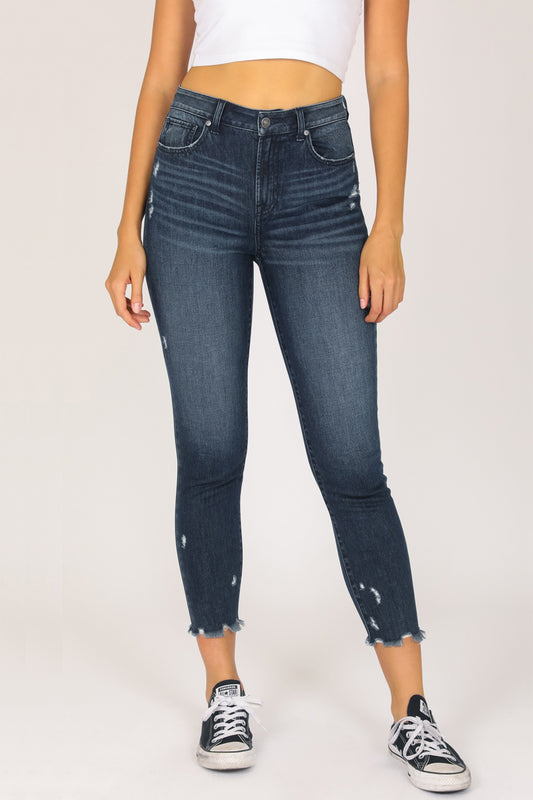 High Rise Vintage Reunion Skinny Jeans - Nicked Carbon