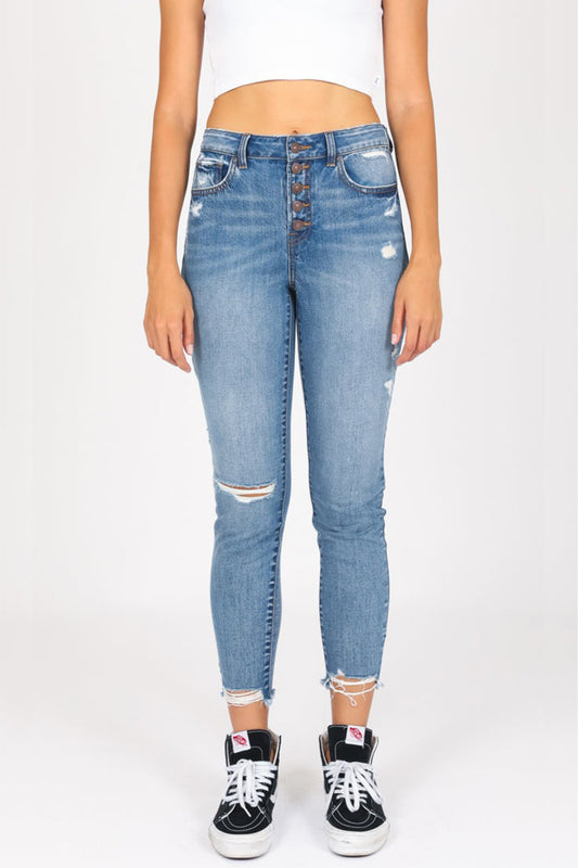 High Rise Vintage Reunion Skinny Jeans - Perfectly Nickle