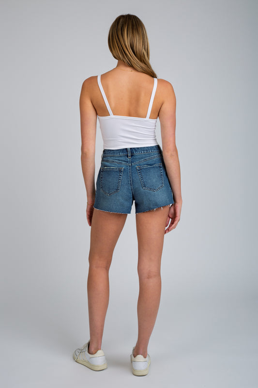 HIGH RISE A LINE SHORT - VINTAGE INDIGO