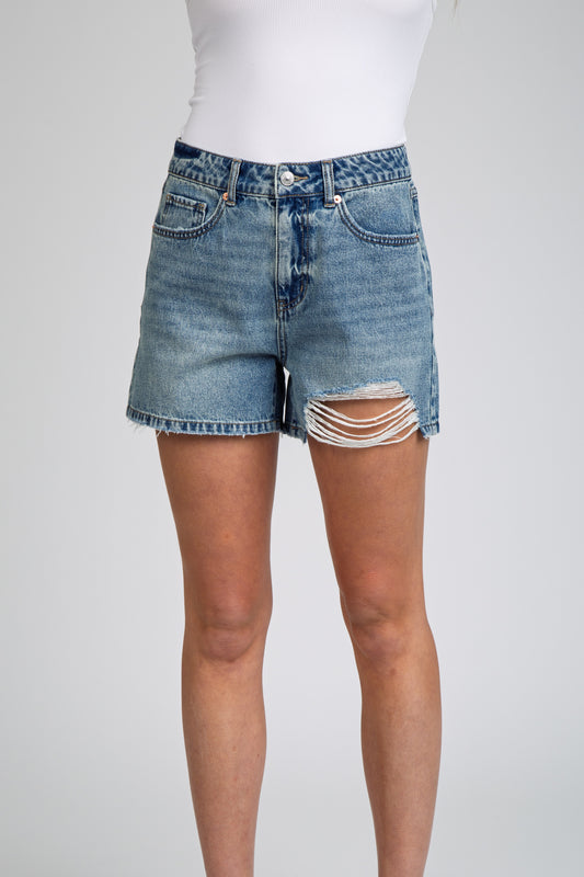 TOMBOY DENIM SHORTS - MEDIUM BLUE