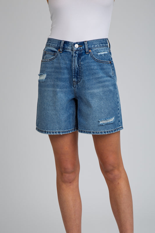A-LINE BERMUDA SHORT - VINTAGE BLUE