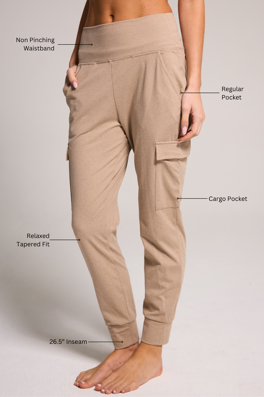 CARGO KNIT JOGGER - HEATHER TAUPE