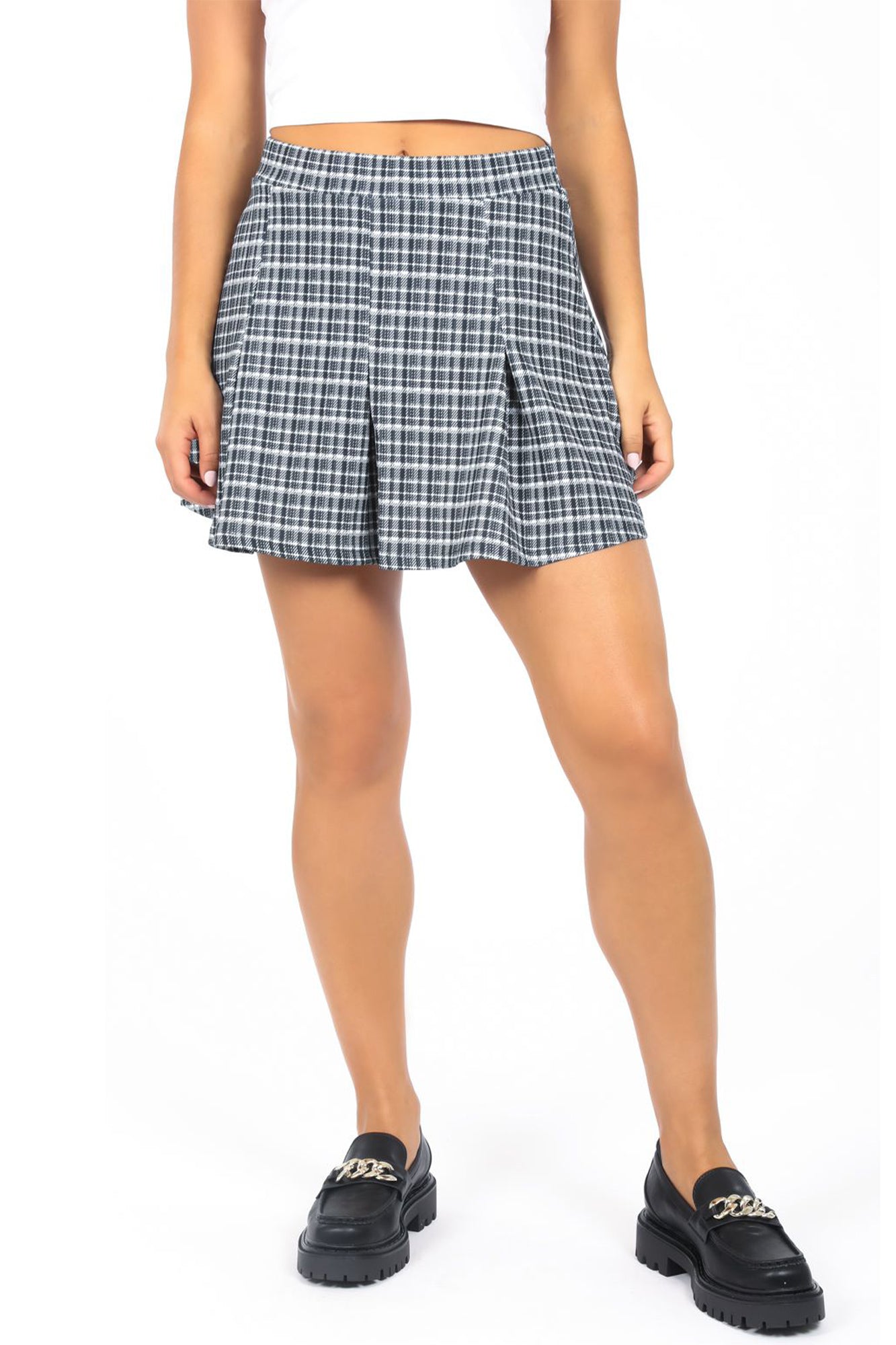 Tartan knit skirt cheap