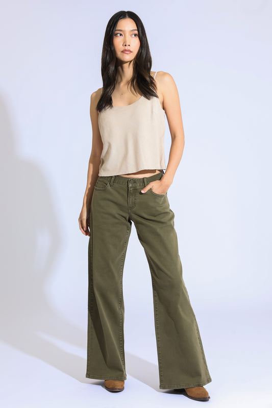 Ashley Classic Rise A-Line Baggy Jeans - Sea Kelp