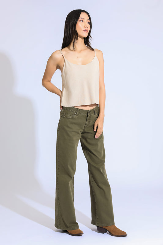 Ashley Classic Rise A-Line Baggy Jeans - Sea Kelp