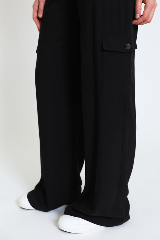 BOARDWALK WIDE LEG W/ UTILITY POCKETS - BLACK