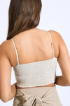 THE TIE BACK TOP - TAUPE