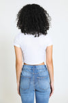 Essential Cropped Thermal Tee - White