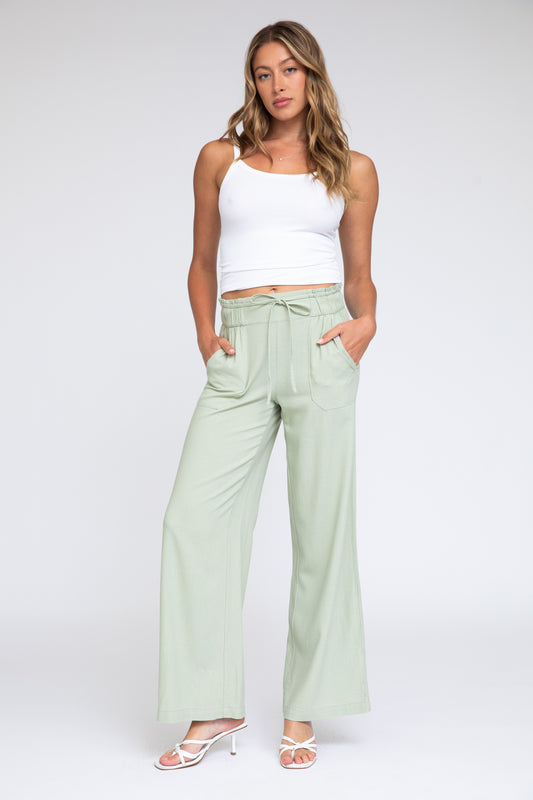 PULL ON PANT - LAUREL GREEN