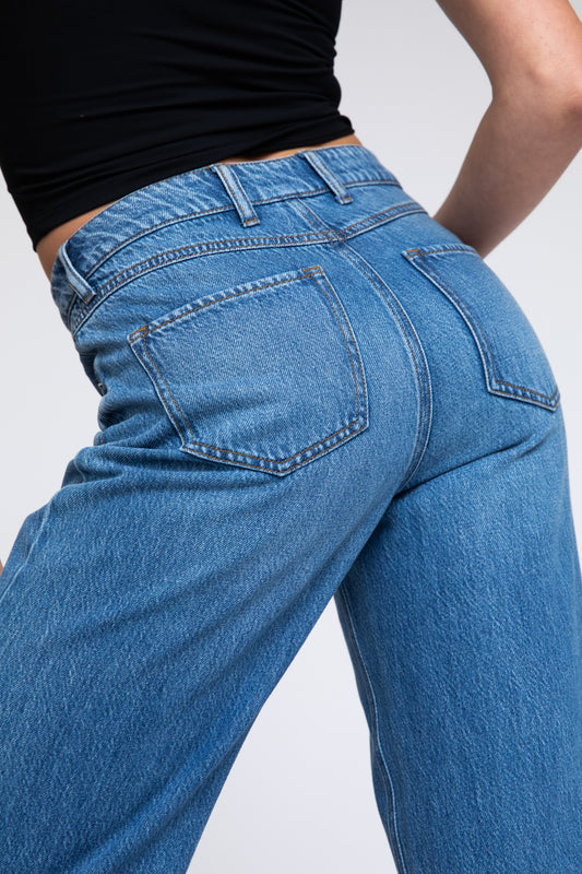 EXTREME RAW CUFF WIDE LEG Jeans - VINTAGE INDIGO