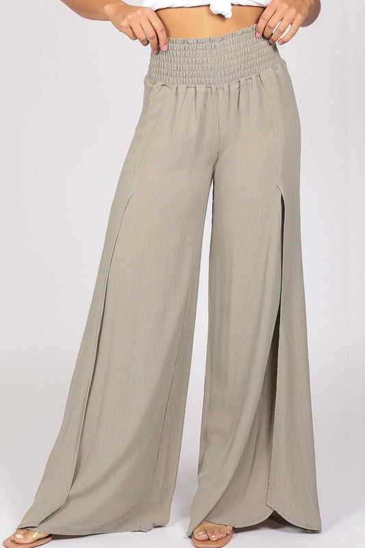 Smocked Wrap Wide Leg - Sage