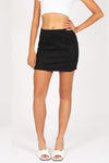 Suede Mini Skirt - Black