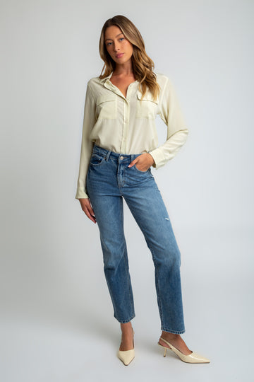 Payton High Rise Straight Jean - Timeless Blue