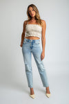 Stella High Rise 90s Straight Jeans - Light Medium Indigo