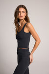 Luxe Knit Tank Top - Vintage Black