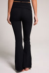 Luxe Fold Over Flare Legging  - Black