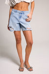 A-line Bermuda Short - Light Medium Indigo