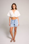 A-line Bermuda Short - Light Medium Indigo