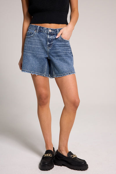 A-Line Bermuda Short - Medium Indigo – Rewash Brand
