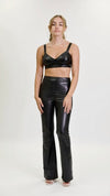 HIGH RISE PULL ON FLARE PANT - BLACK