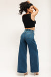 A-Line Wide Leg Jeans - Carbon Indigo