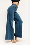 A-Line Wide Leg Jeans - Carbon Indigo