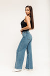 A-Line Wide Leg Jeans - Medium Indigo