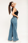 A-Line Wide Leg Jeans - Medium Indigo