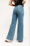A-Line Wide Leg Jeans - Medium Indigo