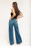 A-Line Wide Leg Jeans - Vintage Indigo