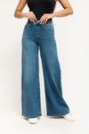 A-Line Wide Leg Jeans - Vintage Indigo
