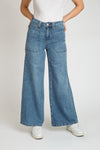 Super High Rise Loose Flare Jeans - Dark Blue