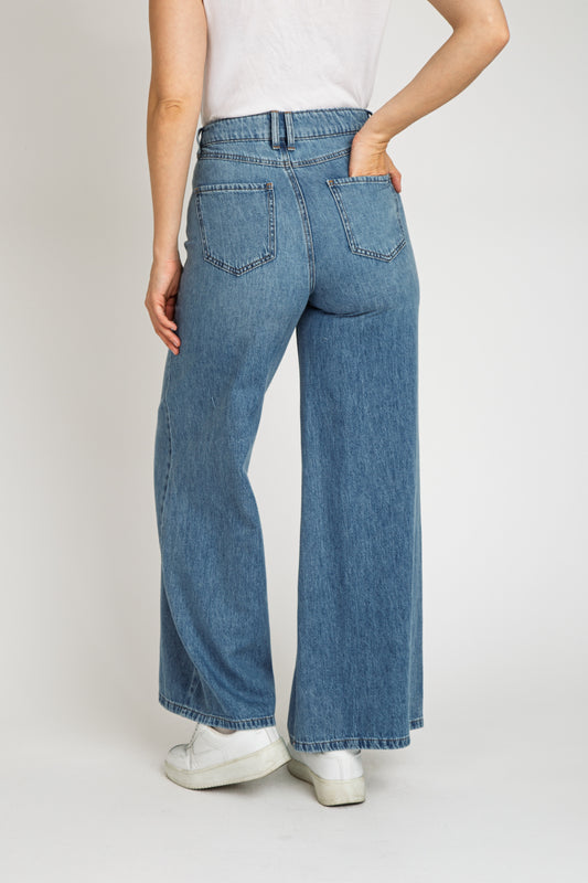 Super High Rise Loose Flare Jeans - Dark Blue
