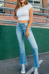 High Rise Fit and Flare Jeans - Perfect Blue