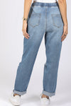High Rise Slouch Crop Pull On Jeans - Medium kiss