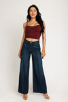 High Rise Loose Flare Jeans - Vintage Dark Blue