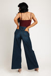 High Rise Loose Flare Jeans - Vintage Dark Blue