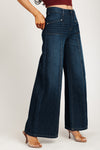 High Rise Loose Flare Jeans - Vintage Dark Blue