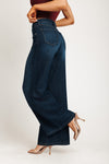 High Rise Loose Flare Jeans - Vintage Dark Blue
