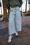 High Rise Wide Leg Cropped Jeans - Indigo Antique