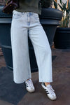 High Rise Wide Leg Cropped Jeans - Indigo Antique