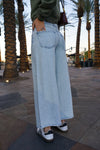 High Rise Wide Leg Cropped Jeans - Indigo Antique