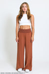 WIDE SMOCKED BOARDWALK PANT - RUST