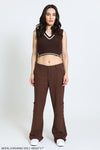 LINEN PANT W/ PORKCHOP POCKETS - MEDWOOD BROWN