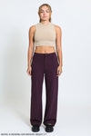 SUPER HIGH RISE WIDE LEG TROUSER - PLUM