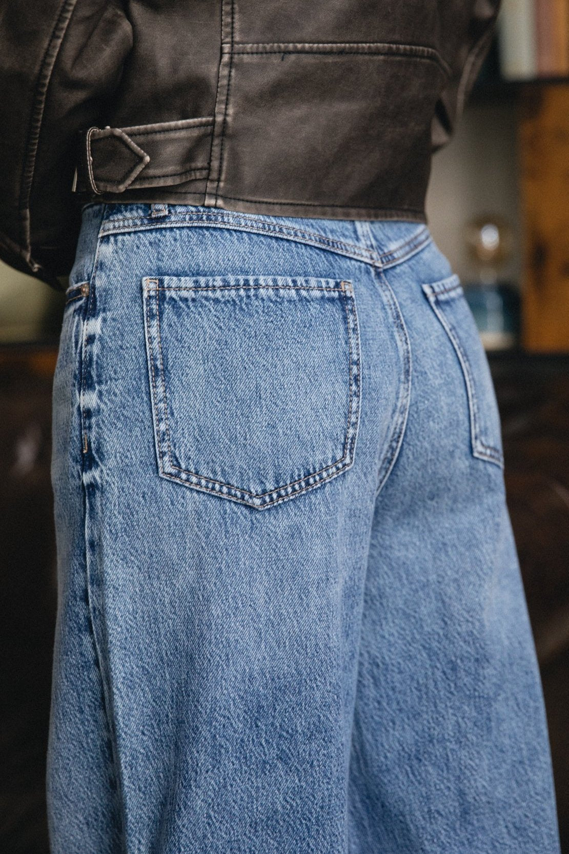 The Baggy Wide Leg Jeans - Medium Indigo – Rewash Brand The Baggy Wide Leg Jeans - Medium Indigo – Rewash Brand