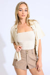 MID RISE CARGO SHORT - TAUPE
