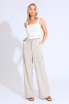 TROUSER WIDE LEG W/ CARGO POCKETS - STONE