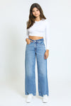 Alexa Raw Hem High Rise Jeans - Medium Wash